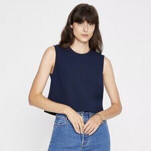 Club Monaco Seamless Textured Shell Navy Size XS